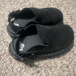 Dr. Martens Black Zebzag Suede Mule